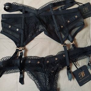 NWT Honey Birdette Janet XS suspender and S thong set